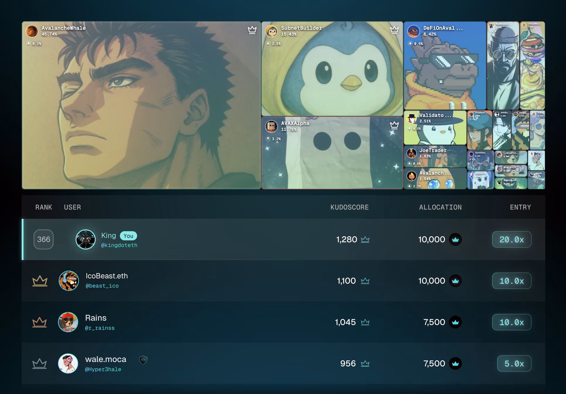 Kudoswap product interface, designed by BuildOS